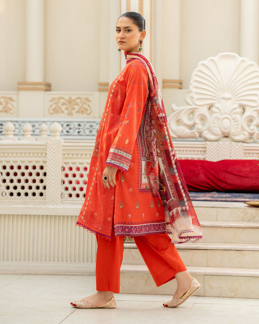 Gulnaar by Noorangi Unstitched Festive Embroidered Lawn 3Pc Suit - Naya