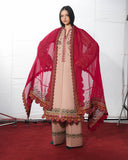 Jugnu Lahore The Reserved View Embroidered Cotton Unstitched 3Pc Suit - Nazeh