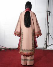 Jugnu Lahore The Reserved View Embroidered Cotton Unstitched 3Pc Suit - Nazeh
