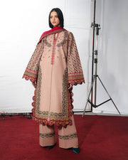 Jugnu Lahore The Reserved View Embroidered Cotton Unstitched 3Pc Suit - Nazeh