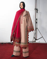 Jugnu Lahore The Reserved View Embroidered Cotton Unstitched 3Pc Suit - Nazeh