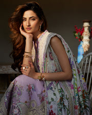 Liliana by Faiza Saqlain Embroidered Lawn Unstitched 3Pc Suit - Nazeli