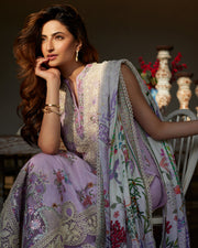 Liliana by Faiza Saqlain Embroidered Lawn Unstitched 3Pc Suit - Nazeli
