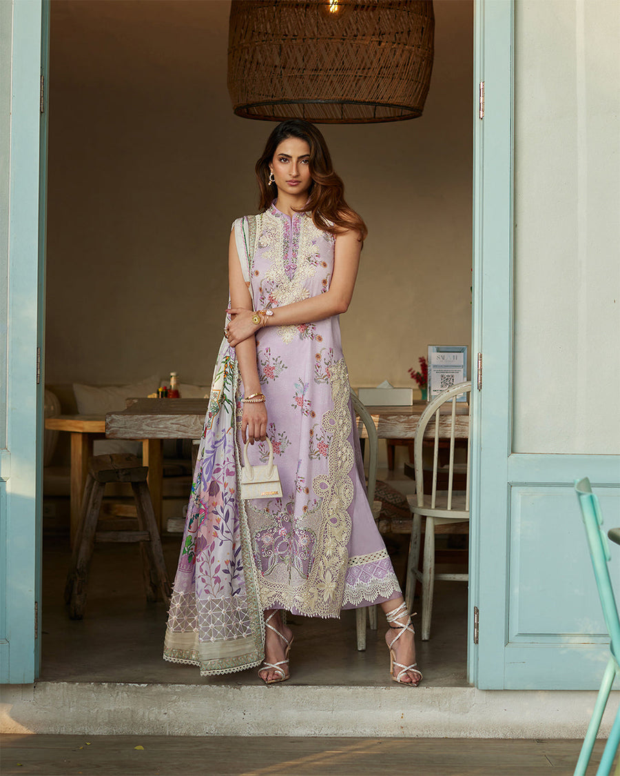 Liliana by Faiza Saqlain Embroidered Lawn Unstitched 3Pc Suit - Nazeli