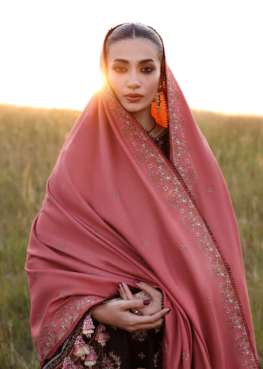 Hussain Rehar Embroidered Khaddar Unstitched 3Pc Suit - Nazneen