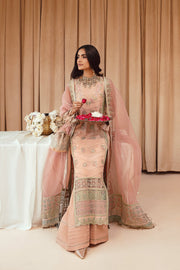 FARASHA Tabeer Embroidered Net Unstitched 3 Piece Suit - 04 Nazneen