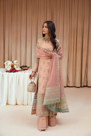 FARASHA Tabeer Embroidered Net Unstitched 3 Piece Suit - 04 Nazneen