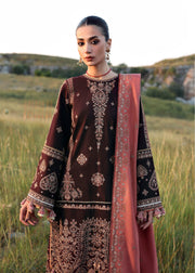 Hussain Rehar Embroidered Khaddar Unstitched 3Pc Suit - Nazneen