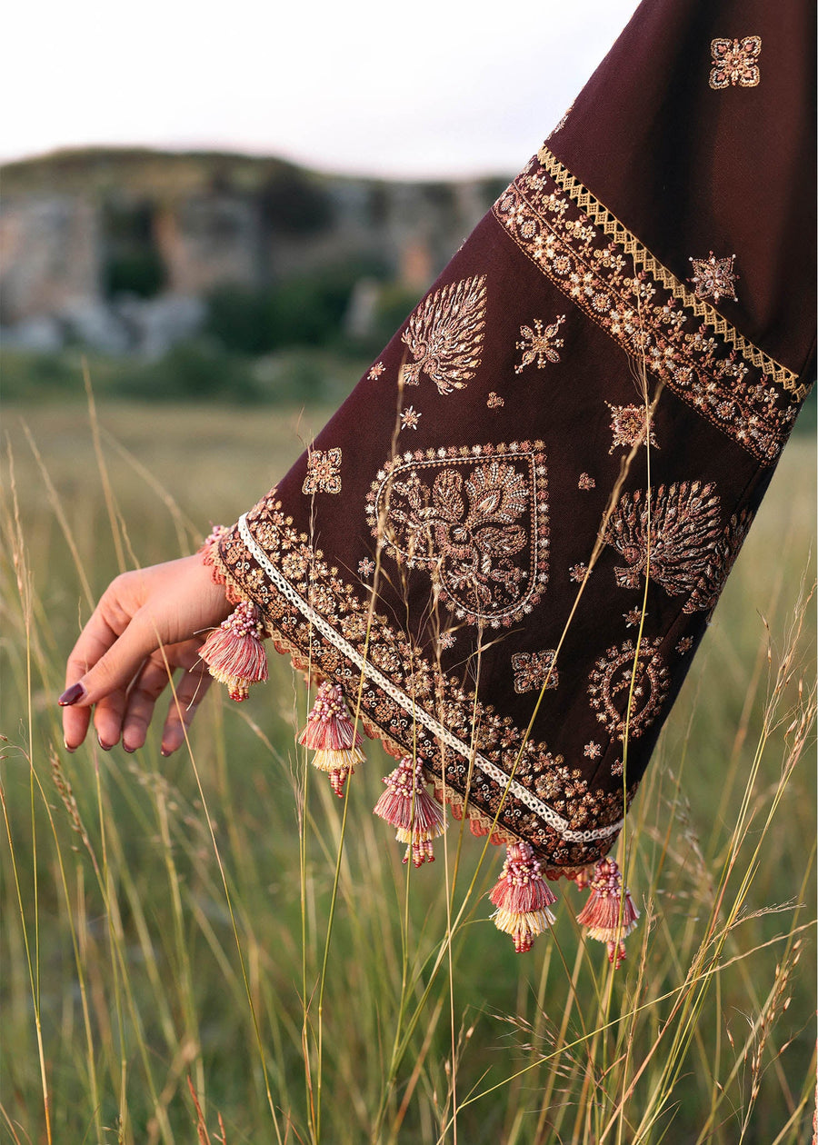 Hussain Rehar Embroidered Khaddar Unstitched 3Pc Suit - Nazneen