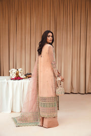 FARASHA Tabeer Embroidered Net Unstitched 3 Piece Suit - 04 Nazneen