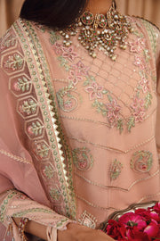 FARASHA Tabeer Embroidered Net Unstitched 3 Piece Suit - 04 Nazneen