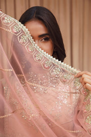 FARASHA Tabeer Embroidered Net Unstitched 3 Piece Suit - 04 Nazneen