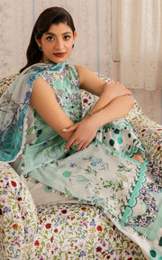 Asifa & Nabeel Meraki Vintage Embroidered Lawn Unstitched 3Pc Suit MVL25-15 Nazneen