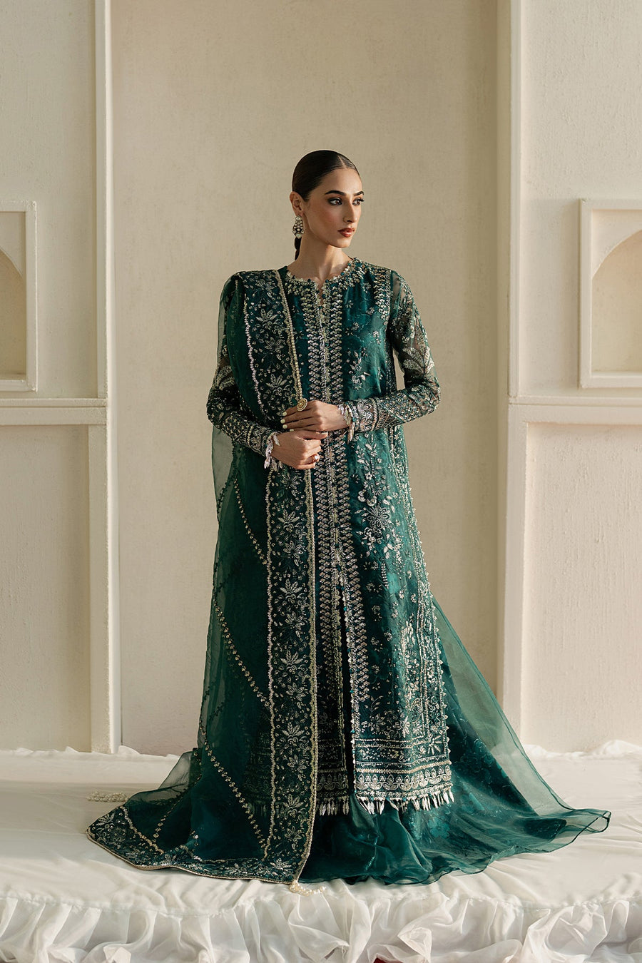 Ayzel Pehli Nazar Embroidered Organza Unstitched 3Pc Suit AZW-25-V1-08 NAZRANA