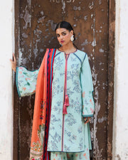 Jugnu by Hussain Rehar Embroidered Lawn Unstitched 3Pc Suit D-06 NEELUM