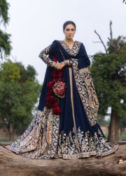 Hussain Rehar Festive Embroidered Korean Raw Silk Unstitched 3Pc Suit - NEELUM