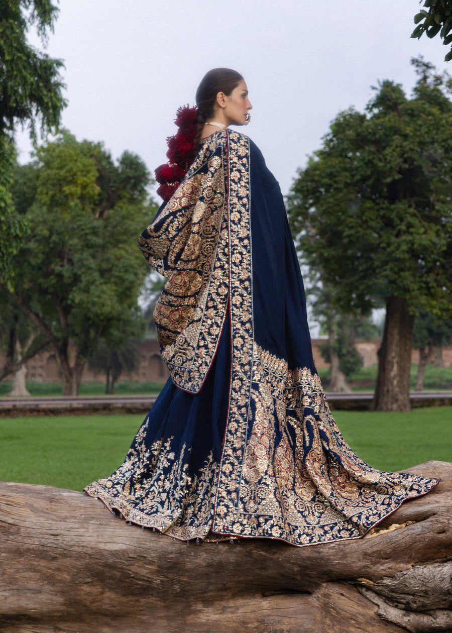 Hussain Rehar Festive Embroidered Korean Raw Silk Unstitched 3Pc Suit - NEELUM