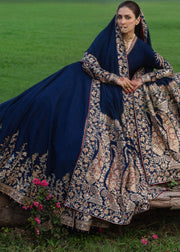 Hussain Rehar Festive Embroidered Korean Raw Silk Unstitched 3Pc Suit - NEELUM