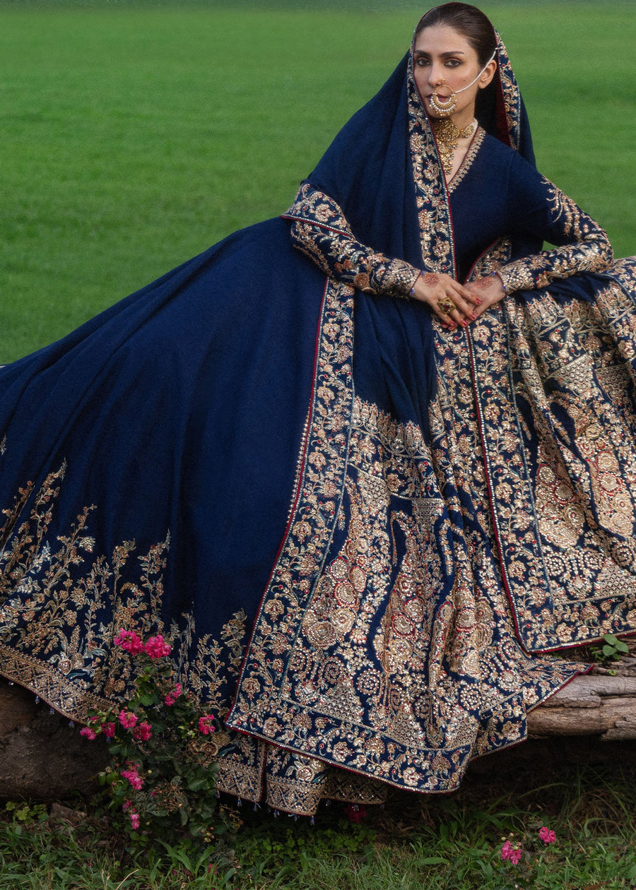 Hussain Rehar Festive Embroidered Korean Raw Silk Unstitched 3Pc Suit - NEELUM