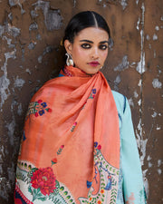 Jugnu by Hussain Rehar Embroidered Lawn Unstitched 3Pc Suit D-06 NEELUM