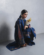 Jugnu Lahore Womenswear Embroidered Karandi Unstitched 3Pc Suit - NEHRI