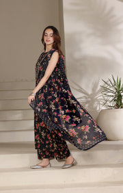 Feathers Premium Printed Lawn Unstitched 3Pc Suit Neon Noir-FT656
