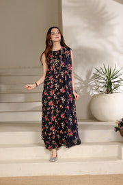 Feathers Premium Printed Lawn Unstitched 3Pc Suit Neon Noir-FT656