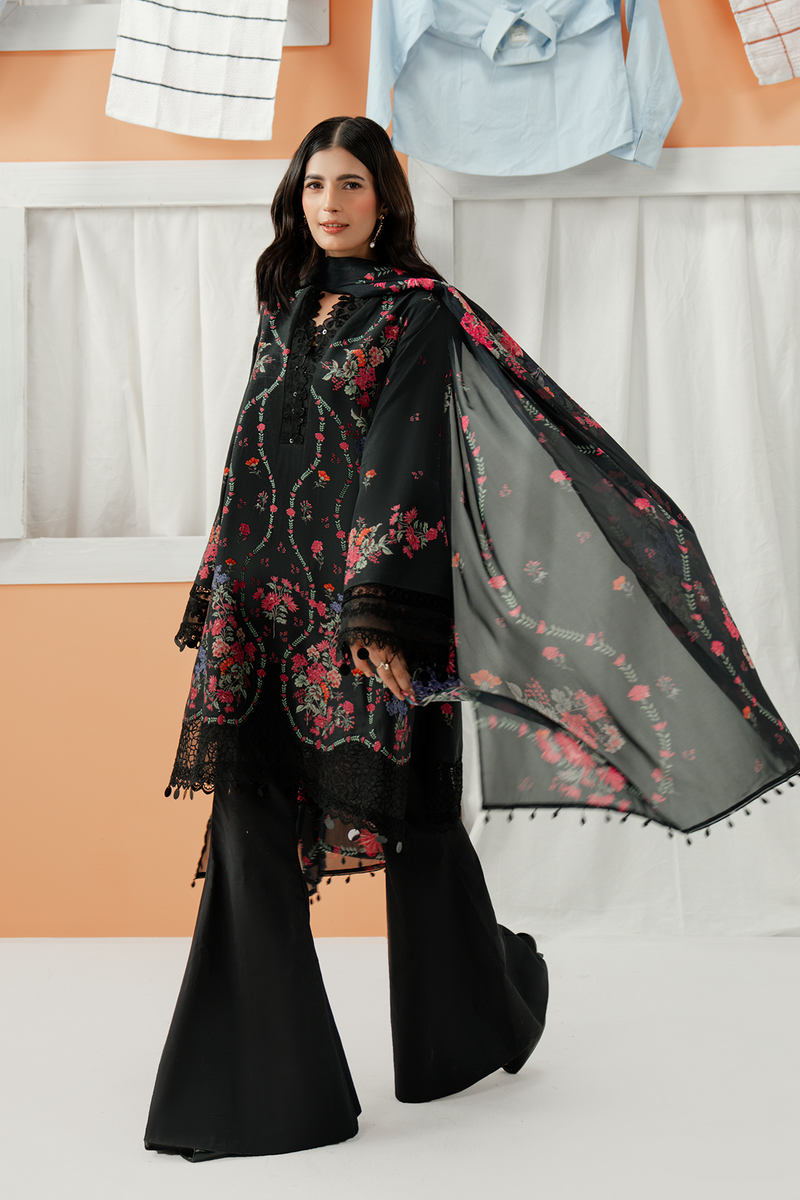 Zarposh Sundaze Embroidered Luxury Lawn Unstitched 3Pc Suit - NERINA