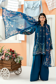 Zarposh Sundaze Embroidered Luxury Lawn Unstitched 3Pc Suit - NEROLI