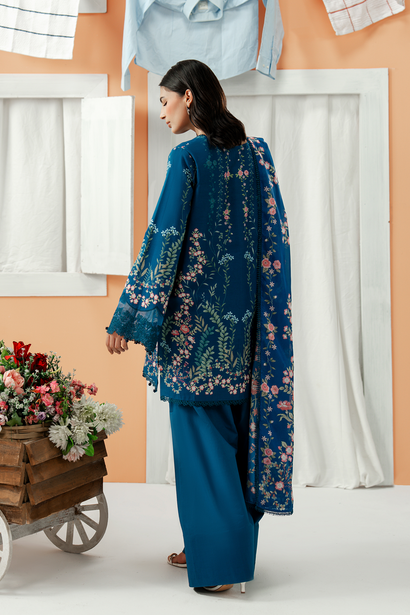 Zarposh Sundaze Embroidered Luxury Lawn Unstitched 3Pc Suit - NEROLI