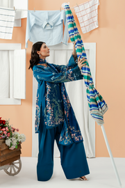Zarposh Sundaze Embroidered Luxury Lawn Unstitched 3Pc Suit - NEROLI