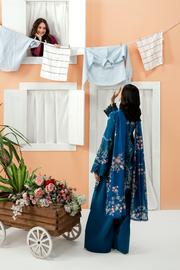 Zarposh Sundaze Embroidered Luxury Lawn Unstitched 3Pc Suit - NEROLI