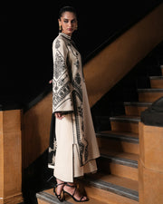 Jugnu Lahore Womenswear Embroidered Karandi Unstitched 3Pc Suit - NIGAH