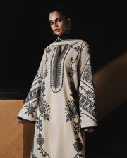Jugnu Lahore Womenswear Embroidered Karandi Unstitched 3Pc Suit - NIGAH