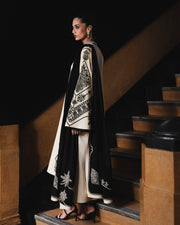 Jugnu Lahore Womenswear Embroidered Karandi Unstitched 3Pc Suit - NIGAH