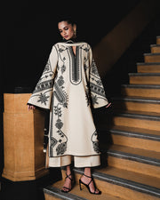 Jugnu Lahore Womenswear Embroidered Karandi Unstitched 3Pc Suit - NIGAH