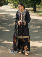 HemStitch The Garden Embroidered Lawn Unstitched 3Pc Suit - Night Jasmine