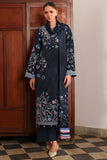Farasha Meline Embroidered Viscose Unstitched 3Pc Suit - Night Oak