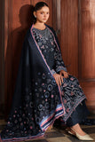 Farasha Meline Embroidered Viscose Unstitched 3Pc Suit - Night Oak