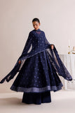 Farasha Luxury Formal Embroidered Chiffon Unstitched 3Pc Suit - Night Prism