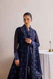 Farasha Luxury Formal Embroidered Chiffon Unstitched 3Pc Suit - Night Prism