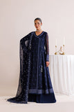 Farasha Luxury Formal Embroidered Chiffon Unstitched 3Pc Suit - Night Prism