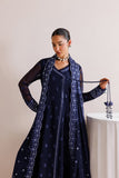 Farasha Luxury Formal Embroidered Chiffon Unstitched 3Pc Suit - Night Prism