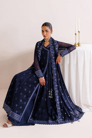 Farasha Luxury Formal Embroidered Chiffon Unstitched 3Pc Suit - Night Prism