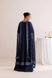 Farasha Luxury Formal Embroidered Chiffon Unstitched 3Pc Suit - Night Prism