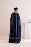 Farasha Luxury Formal Embroidered Chiffon Unstitched 3Pc Suit - Night Prism