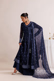 Farasha Luxury Formal Embroidered Chiffon Unstitched 3Pc Suit - Night Prism