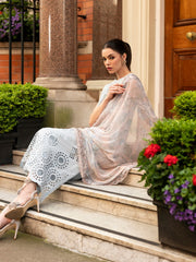 Hemline Odyssey by Mushq Embroidered Lawn Unstitched 3Pc Suit - Nightingale Noir