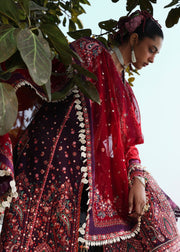 Hussain Rehar Kalabagh Unstitched Embroidered Lawn 3Pc Suit - Nihdi