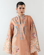 Jugnu Lahore Spring Summer Unstitched Embroidered Cotton 3Pc Suit - Nila